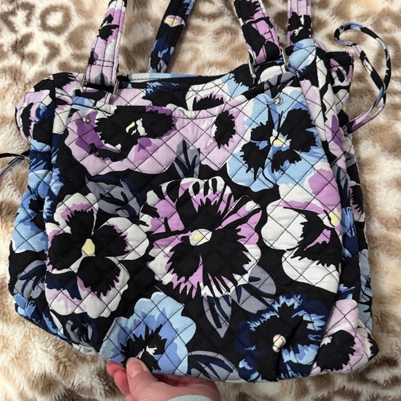 Vera Bradley Glenna satchel purple floral handbag - Picture 5 of 9